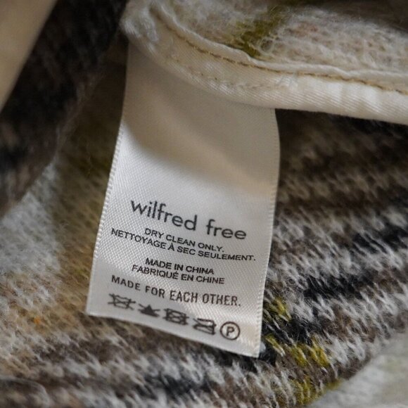 Aritzia Wilfred Free The Ganna Shacket Plaid Wool XS Oversized Gorpcore - Picture 11 of 11